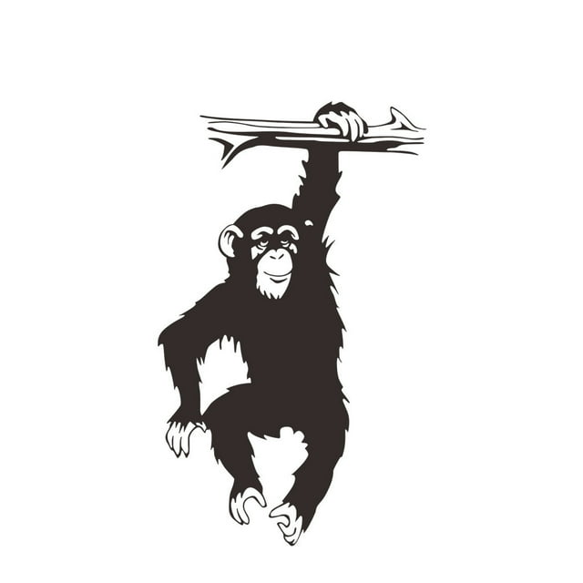 CHEEPUM Laundry Room Decals Peel And Space Wall Stickers Black Monkey