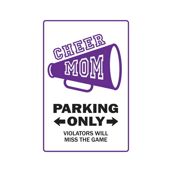 CHEER MOM Aluminum Sign leader cheerleader gear poms megaphone cheers | Indoor/Outdoor | 10" Tall