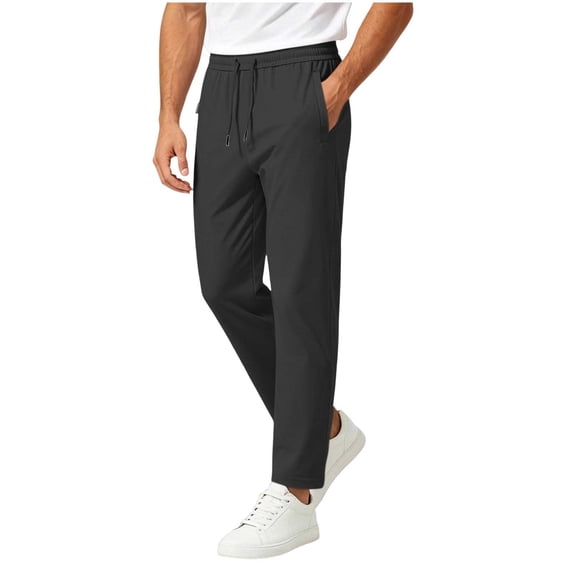 CHEEREAM Active Pants For Mens Lightweight Drawstring Elastic Waist Drawstring Athletic Trousers with Pocket Slim Fit Sports Running Casual