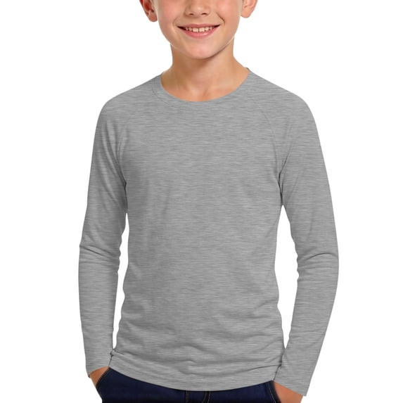 CHEEREAM Athletic T-Shirt For Girls Crew Neck Active Quick Dry Tops Long Sleeve Loose Fit Blouse For Kids Sport