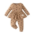 thumbnail image 1 of CHEEREAM Baby Girls Clothes Toddler Girl Fall Winter Outfits Heart Print Long Sleeve Ribbed Tops Pants Set for 6 9 12 18 24 Months 2t 3t Girls, 1 of 8