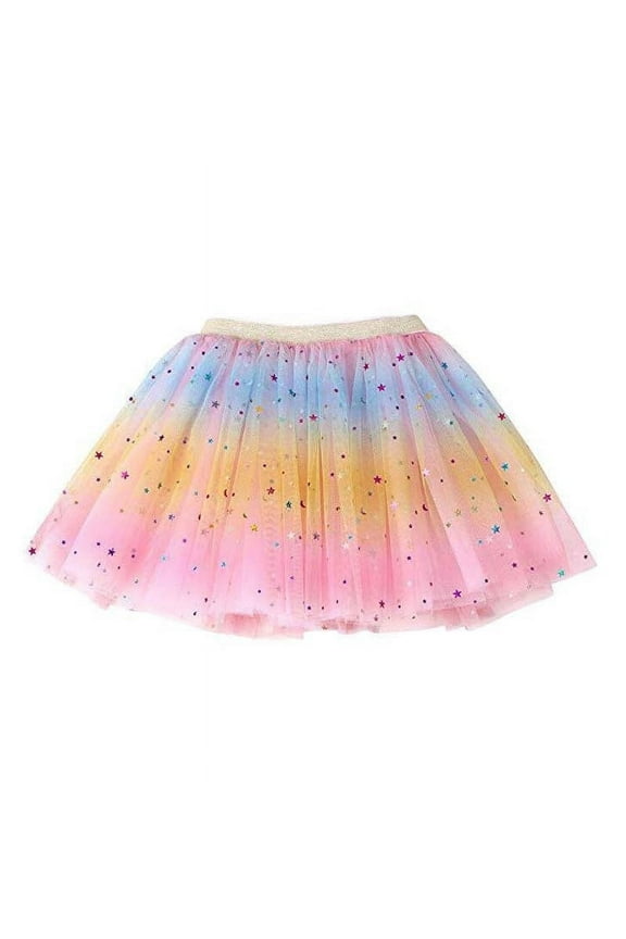 Baby Girls Layered Rainbow Tutu Skirt Dance Dress Ruffle Tiered Clubwear Ballet Dance Skirt for Toddler Girls 1-7 Years