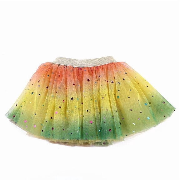 CHEEREAM Baby Girls Layered Rainbow Tutu Skirt Dance Dress Ruffle Tiered Clubwear Ballet Dance Skirt for Toddler Girls 1-7 Years