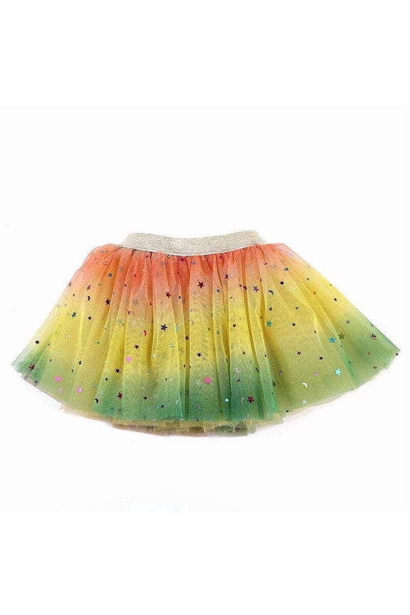 Baby Girls Layered Rainbow Tutu Skirt Dance Dress Ruffle Tiered Clubwear Ballet Dance Skirt for Toddler Girls 1-7 Years