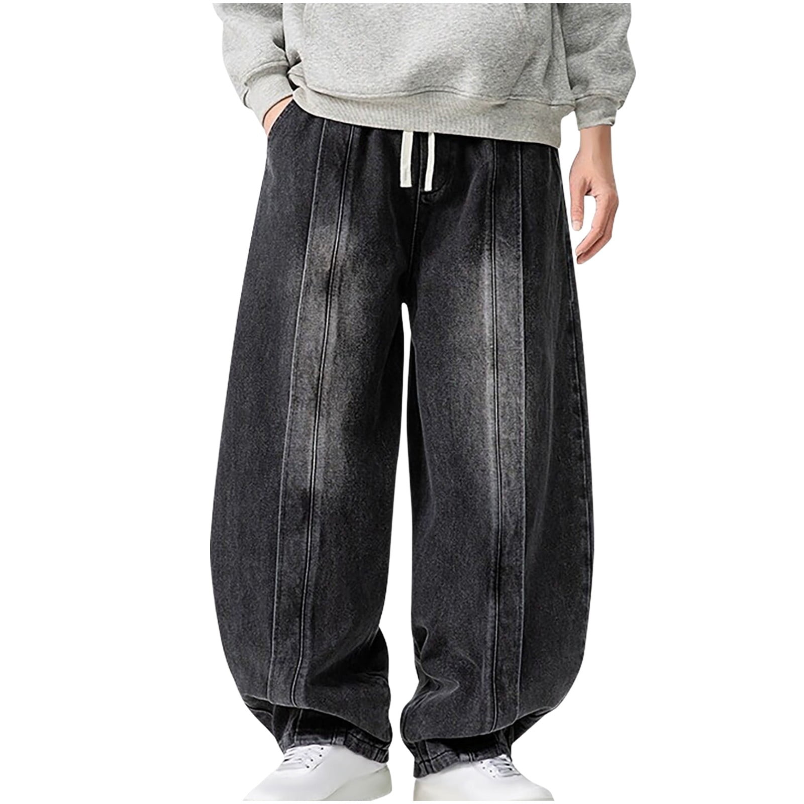 CHEEREAM Baggy Jeans for Men Wide Leg Hip Hop Jean Stylish Loose Fit — free download