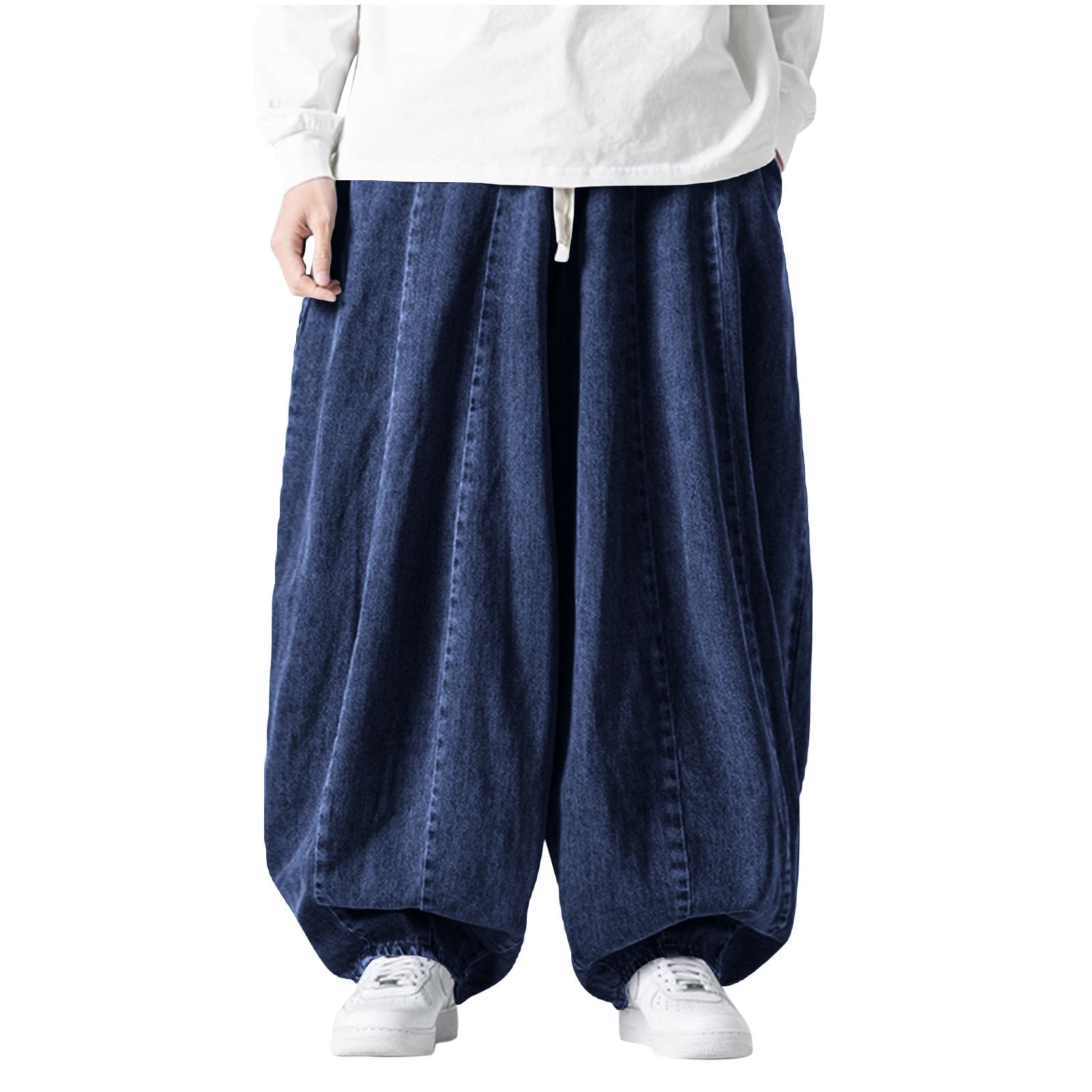 CHEEREAM Baggy Jeans for Men Wide Leg Hip Hop Jean Stylish Loose