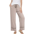 thumbnail image 1 of CHEEREAM Baggy Pants For Womens Straight Wide Leg High Waisted Pull On Active Sweat Trousers With Pockets And Drawstring Summer Sport Bottom Athletic Lace Hem, 1 of 8