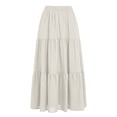 thumbnail image 1 of CHEEREAM Boho Skirt For Womens A-Line Ruffle Elastic High Waist Tiered Flowy Summer Casual Beach Long Skirts with Pockets, 1 of 8