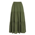 thumbnail image 1 of CHEEREAM Boho Skirt For Womens A-Line Ruffle Elastic High Waist Tiered Flowy Summer Casual Beach Long Skirts with Pockets, 1 of 9