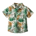 thumbnail image 1 of CHEEREAM Boy Girl Hawaiian Shirt Tropical Button Down Blouse Summer Casual Beach Shirt Kid Short Sleeve Top Size 12Months-9Years, 1 of 9