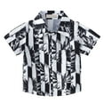thumbnail image 1 of CHEEREAM Boy's Button Down Hawaiian Shirts Short Sleeve Cool Tropical Cartoon Print Dress Shirt Tops Casual Summer T-Shirt for Kids 2-1 Years, 1 of 6