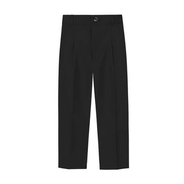 CHEEREAM Boy's Flat-front Dress Pant Straight Leg Fit Pull-on Relaxed Fit School Uniform Pants for 18 Months-13 Years