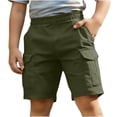 thumbnail image 1 of CHEEREAM Boys Cargo Straight Leg Shorts Adjustable Waist Pull On Bottom Causal Fit Dreesy Short With Pockets For Kids Summer Loose, 1 of 6
