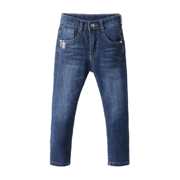 CHEEREAM Boys' Classic Fit Straight Leg Denim Jean Mulit Pocket Style Zipper Fly and Button Closure for 2-10 Years
