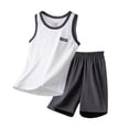 thumbnail image 1 of CHEEREAM Boys Pajama Sets Sleeveless Tank Top And Comfy Shorts 2-Piece Outfit For Kids Daily Wear Summer Home Rest Casual, 1 of 9