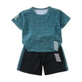 thumbnail image 1 of CHEEREAM Boys Shorts Sets 2 Piece Tee Shirt and Athletic Shorts for Kids Short Sleeve Summer Outfit Sets for Boys, 1 of 4