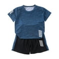 thumbnail image 1 of CHEEREAM Boys Shorts Sets 2 Piece Tee Shirt and Athletic Shorts for Kids Short Sleeve Summer Outfit Sets for Boys, 1 of 4