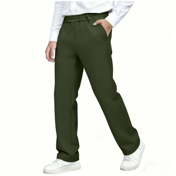 CHEEREAM Boys Straight Leg Long Pants Elastic Waist Athletic Trouser Teens Loose Casual Sweatpants Dreesy Bottom With Pockets
