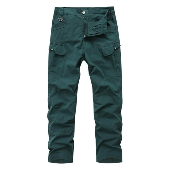 CHEEREAM Cargo Pants for Men Casual Baggy Work Hiking Pants Relax Fit Outdoor Big and Tall Workout Joggers with Multi Pockets Green M