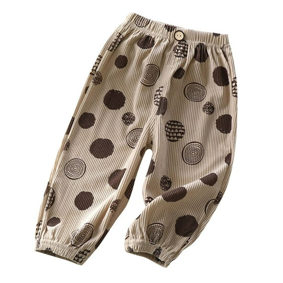 CHEEREAM Children Kids Boys Girls Elastic Autumn Winter Corduroy Casual Letter Print Long Bloomers Pants for 1-8 Years