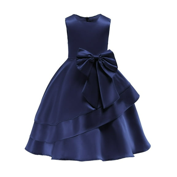CHEEREAM Elegant Girls Dress Special Occasion Satin Gowns Off Shoulder Princess Dress Prom Ball Gown for 2-10Years Kid