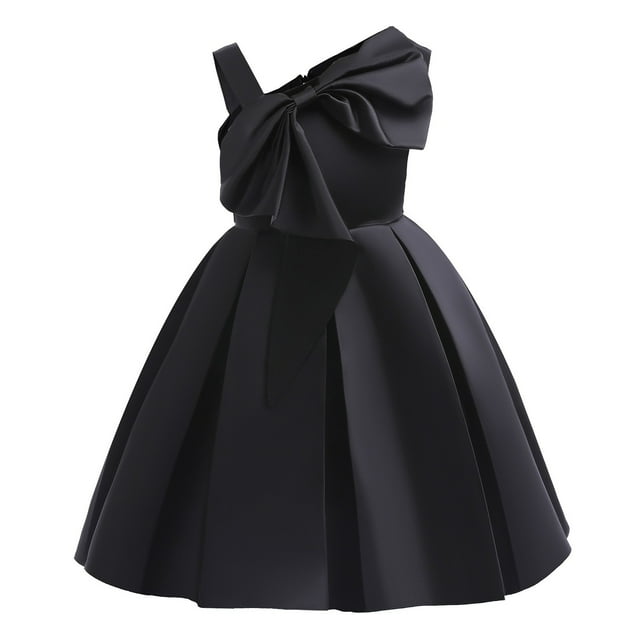 CHEEREAM Elegant Girls Dress Special Occasion Satin Gowns Off Shoulder Princess Dress Prom Ball Gown for 2-10Years Kid