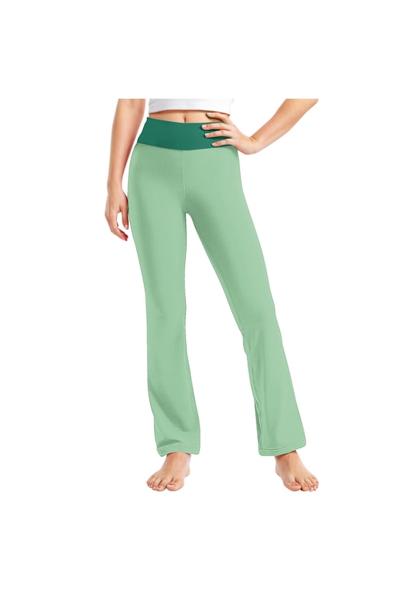Girl's Flare Leggings High Waisted Yoga Pants Bootcut Dance Casual Pants Activewear Kids Bell Bottoms