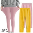 thumbnail image 1 of CHEEREAM Girls 2 Pack Legging Toddler Kids Teens Youth Pull on Athletic Tights Cotton Soft Stretchy Pants for Everyday Play Running Dance Yoga 3-12 Years, 1 of 9