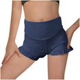 thumbnail image 1 of CHEEREAM Girls Athletic Ruffle Shorts High Waisted Yoga Dance Shorts Comfy Workout Gymnastics Shorts 5-15Y, 1 of 9
