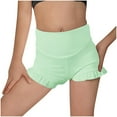 thumbnail image 1 of CHEEREAM Girls Athletic Ruffle Shorts High Waisted Yoga Dance Shorts Comfy Workout Gymnastics Shorts 5-15Y, 1 of 9