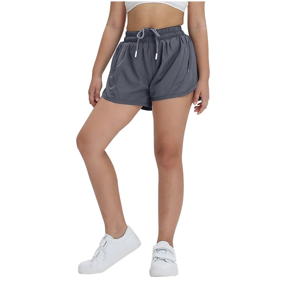 CHEEREAM Girls Athletic Shorts with Zipper Pocket Liner Quick Dry Running Shorts for Kids Teen Girls Active Sports Shorts