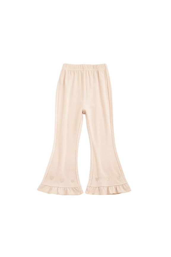 Girls Bell Bottoms Elastic Waist Casual Flare Pants Elastic Waist Cotton Toddler Leggings 3-9 Years