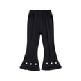 thumbnail image 1 of CHEEREAM Girls Bell Bottoms Elastic Waist Casual Flare Pants Elastic Waist Cotton Toddler Leggings 3-9 Years, 1 of 4