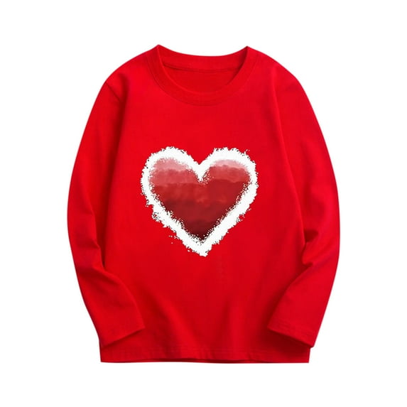 CHEEREAM Girls Boys Valentines Sweatshirt 2025 Love Graphic Crewneck Long Sleeve Tops VDAY Sweatshirts Funny Clothes 3-10 Year