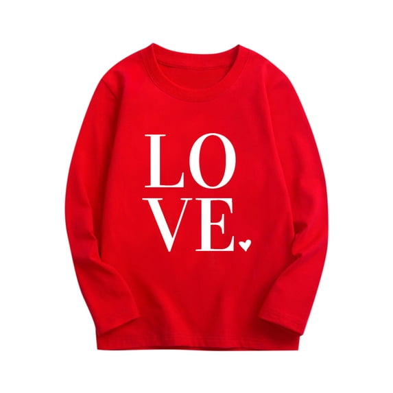 CHEEREAM Girls Boys Valentines Sweatshirt 2025 Love Graphic Crewneck Long Sleeve Tops VDAY Sweatshirts Funny Clothes 3-10 Year