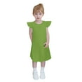 thumbnail image 1 of CHEEREAM Girls Cute Dress Kids Flutter Sleeves Solid A Line Dress for 4-14Y Kids Casual Outfit, 1 of 8