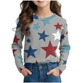 thumbnail image 1 of CHEEREAM Girls Gradient Star Graphic Shirts Kids Cute Crewneck Pullover Tops 2025 Novelty Preppy Blouse Casual Long Sleeve Top, 1 of 5