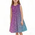 thumbnail image 1 of CHEEREAM Girls Kids Summer Sleeveless Sundress Birthday Outfit Sequin Print Twirly Party Clothes 4-13 Years, 1 of 5