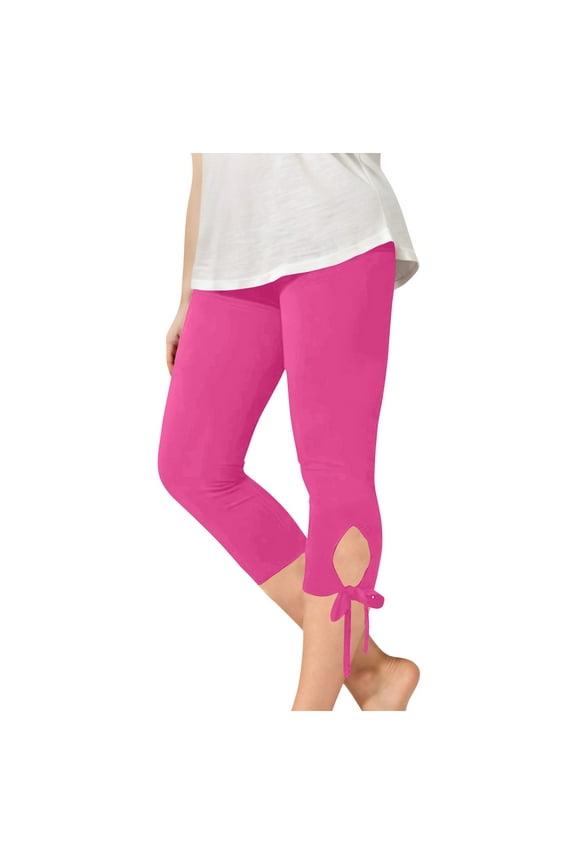 Girls Lace up Capri Leggings Stretchy High Waisted Yoga Cropped Cute Summer Lightweight Dance Tights 2-13Y