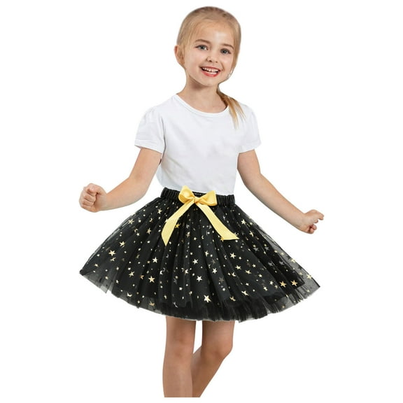 CHEEREAM Girls Layered Star Sequins Tutu Skirt Ballet Dance Dress Little Girls and Big Girls Tulle Tutu Skirt