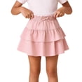 thumbnail image 1 of CHEEREAM Girls Mini Skirts High Elastic Waist Summer A-Line Floral Layered Ruffle Pleated Beach Drawstring Skirt For Kids Causal, 1 of 8