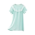 thumbnail image 1 of CHEEREAM Girls Nightgowns Sleepwear Short Sleeve Lace Pajama Dress Soft Princess Sleepshirt for 3-12 Years Kids Blue 140, 1 of 5