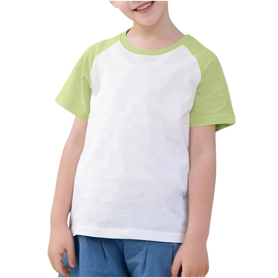 CHEEREAM Girls Shirts Cotton Raglan Short Sleeve Shirts for Girls Kids Color Block T-Shirts Tees Summer Tops for 3-14 Years