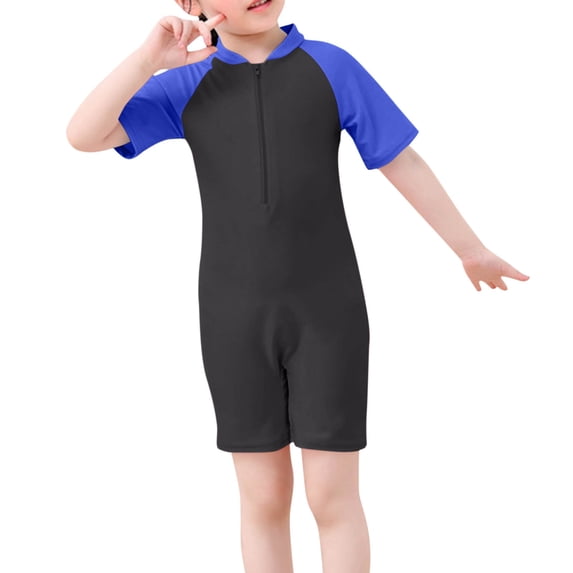 CHEEREAM Girls Short Sleeve One Piece Rash Guard Swimsuit Water Sport UPF 50+ Sun Protection Bathing Suits 1-7Years
