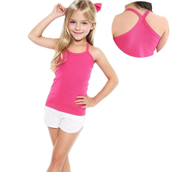 CHEEREAM Girls Spaghetti Strap Sleeveless Dance Tank Tops Racerback Camisole Undershirts Crop Tank Tops for Ballet Gymnastics
