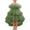 thumbnail image 1 of CHEEREAM Girls Tulle Dress Elegant High Low Sequins Mesh Layered Puffy Birthday Party Dresses Kids Ruffle Pleated Cute Sleeveless Gown, 1 of 8