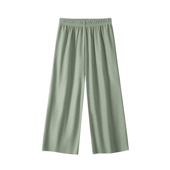 CHEEREAM Girls Wide Leg Pants Elastic High Waisted Casual Trousers for Kids Flowy Palazzo Pants Summer Fall Toddler Fall Outfit
