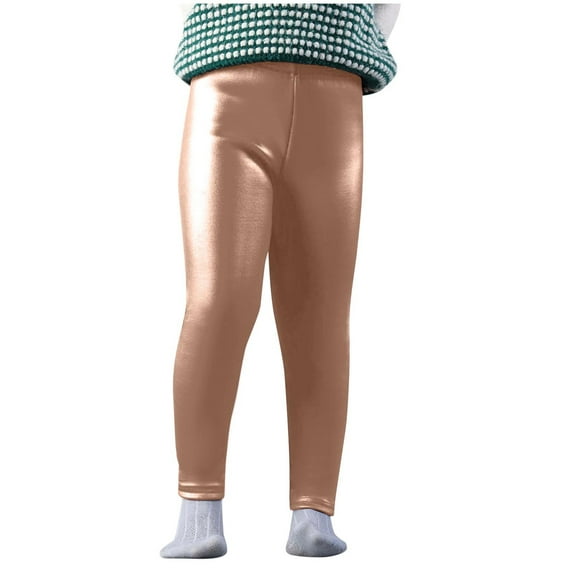 CHEEREAM Girls Winter Warm Pants Thick Fleece Lined Faux Leather Stretchy Teens Leggings for 3-10 Years
