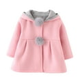 thumbnail image 1 of CHEEREAM Infant Baby Toddler Girl Fall Winter Hooded Coat Sweet Rabbit Hood Jackets Outerwear for 3M-4Y, 1 of 4