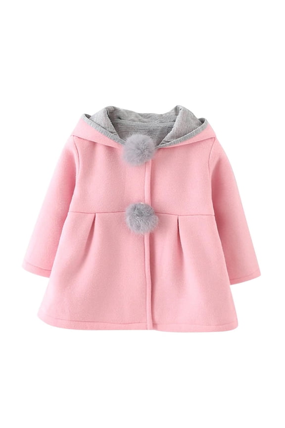 Infant Baby Toddler Girl Fall Winter Hooded Coat Sweet Rabbit Hood Jackets Outerwear for 3M-4Y